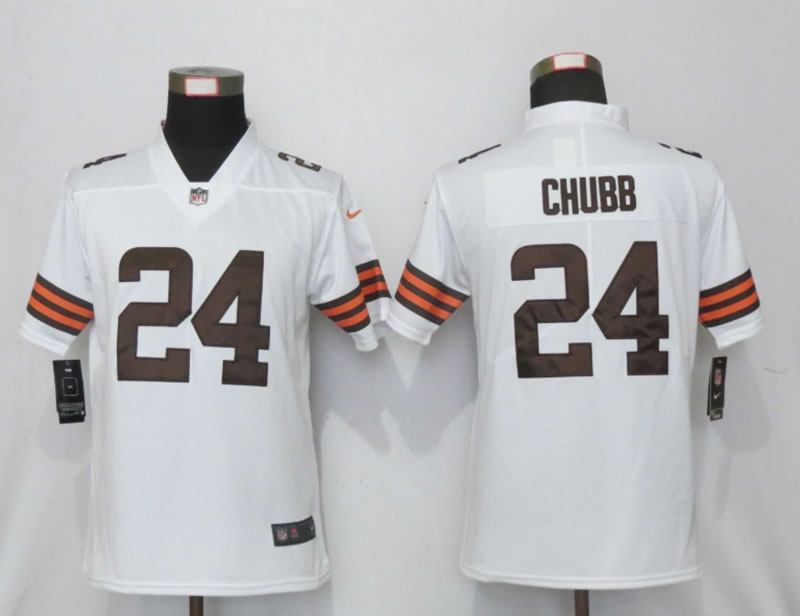Women Nike Cleveland Browns 24 Chubb White Vapor Limited Jersey,We sell and wholesale Women Nike Cleveland Browns 24 Chubb White Vapor Limited Jersey on line form chian!